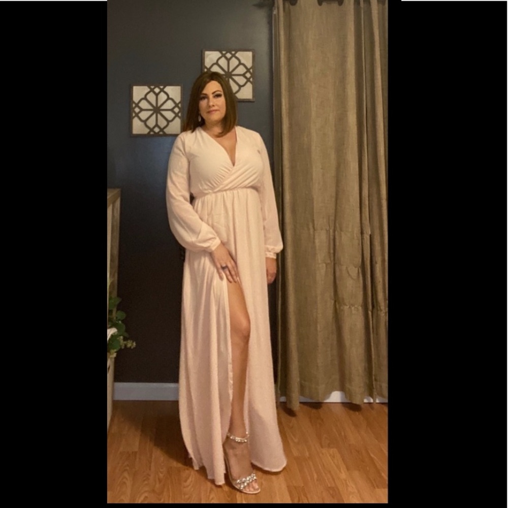Pink Chiffon Dress by Lulus